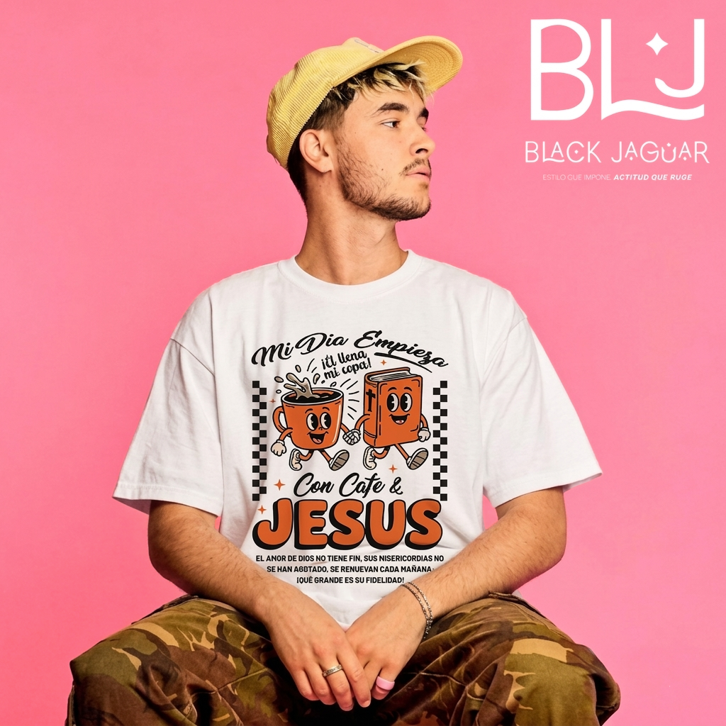 Camiseta -  Jesús con Café